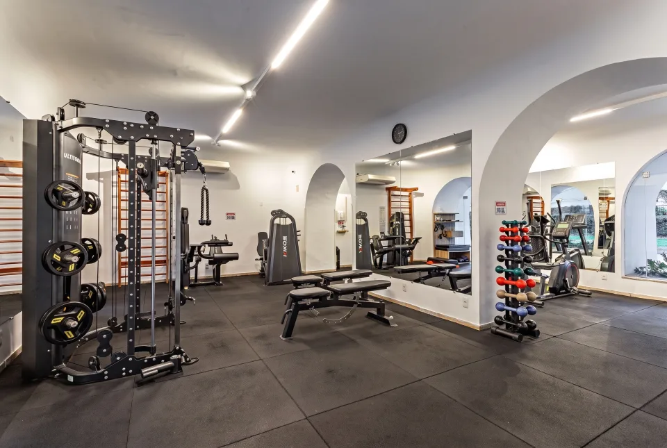 Exercise equipment in the condominium gym